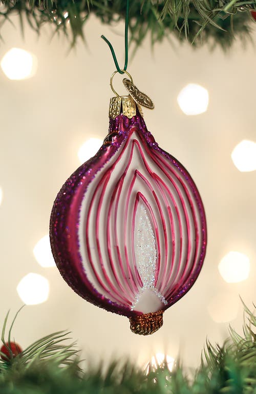 Old World Christmas Red Onion Glass Ornament In Pink