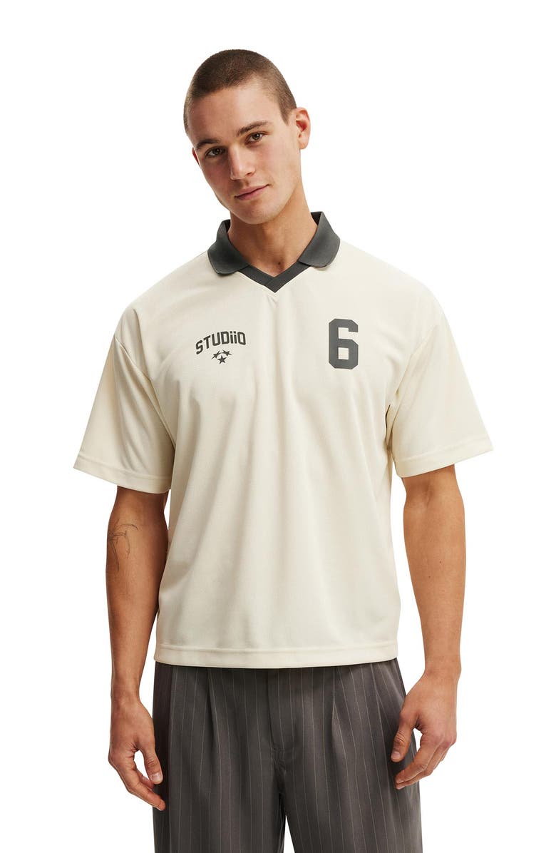 Cotton On Men's Cropped Sports Jersey, Main, color, Creampuff Studiio Star