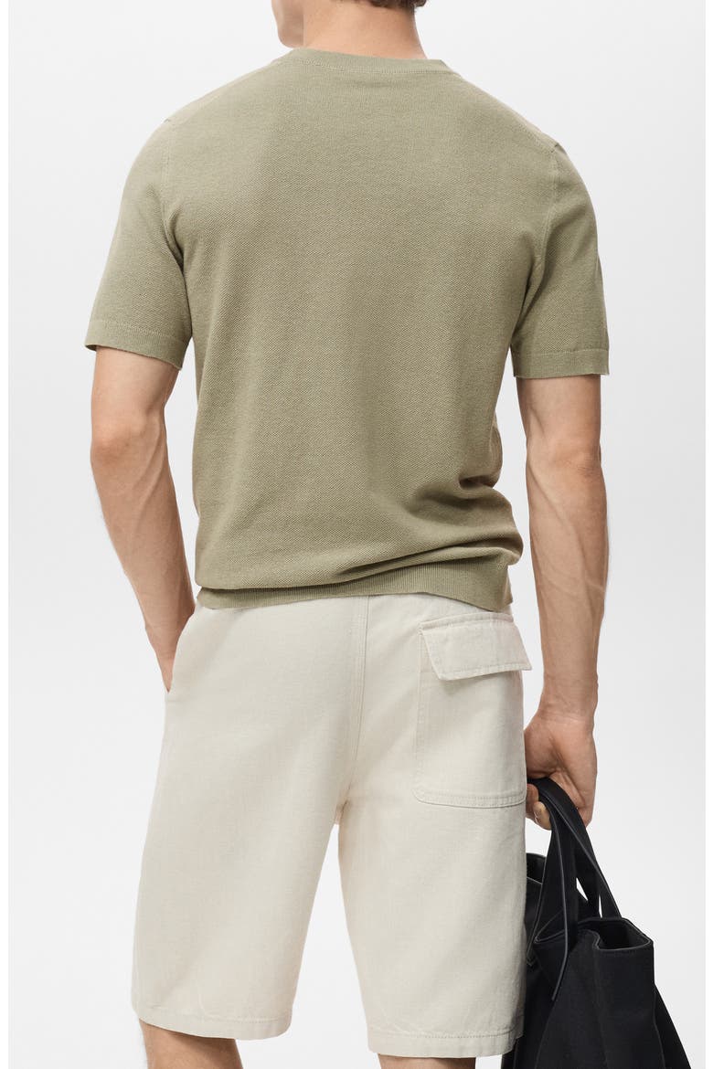 Fine Knit Short Sleeve Sweater, Alternate, color, KHAKI GREEN