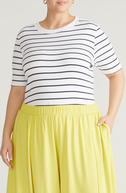 Classic Rib Short Sleeve Top (Regular & Plus)