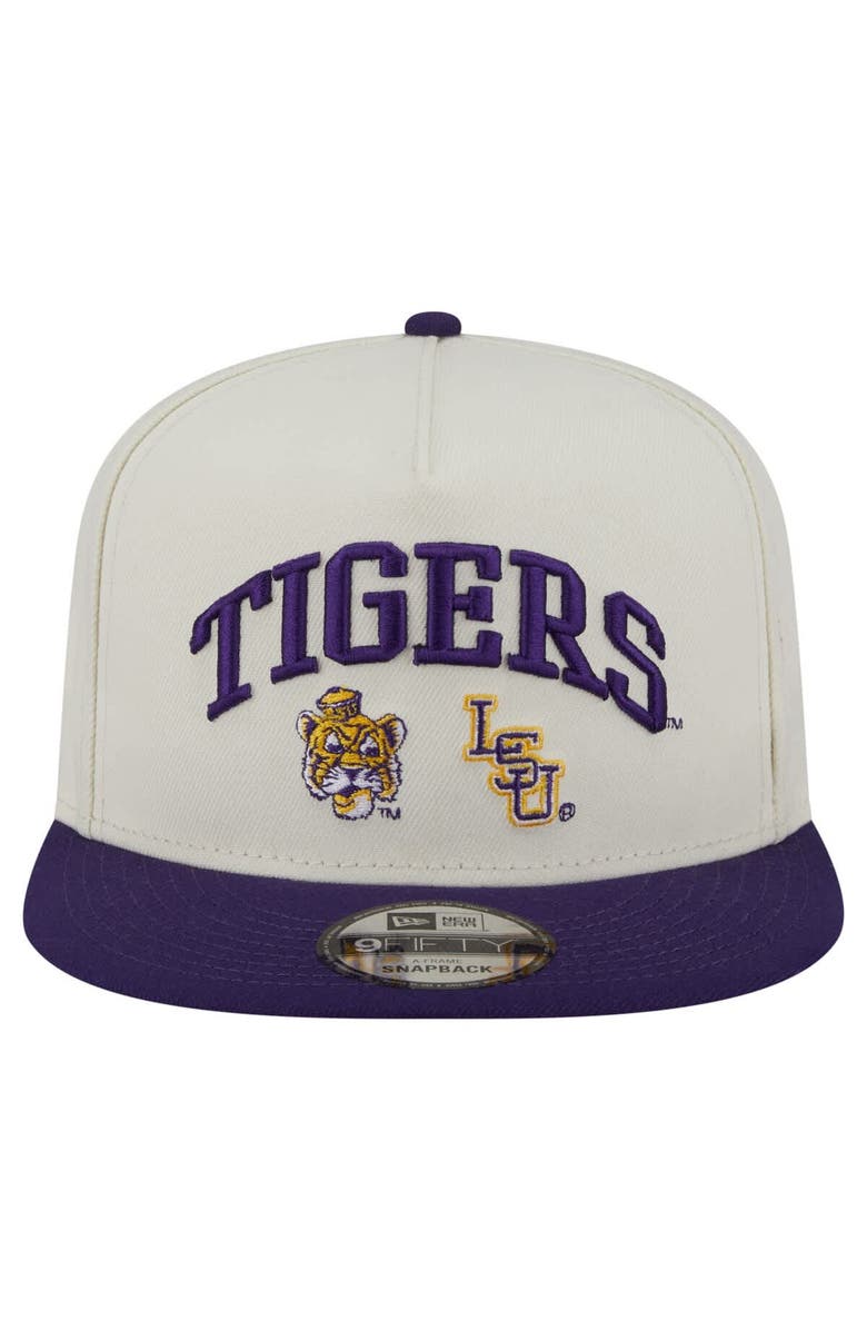 New Era Men's New Era White LSU Tigers Collegiate 9FIFTY A-Frame Snapback Hat, Alternate, color, 