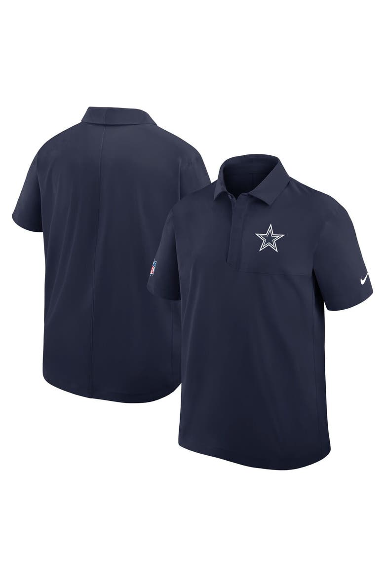 Men's Nike Navy Dallas Cowboys Sideline City Pride Woven Performance Polo, Main, color, Navy