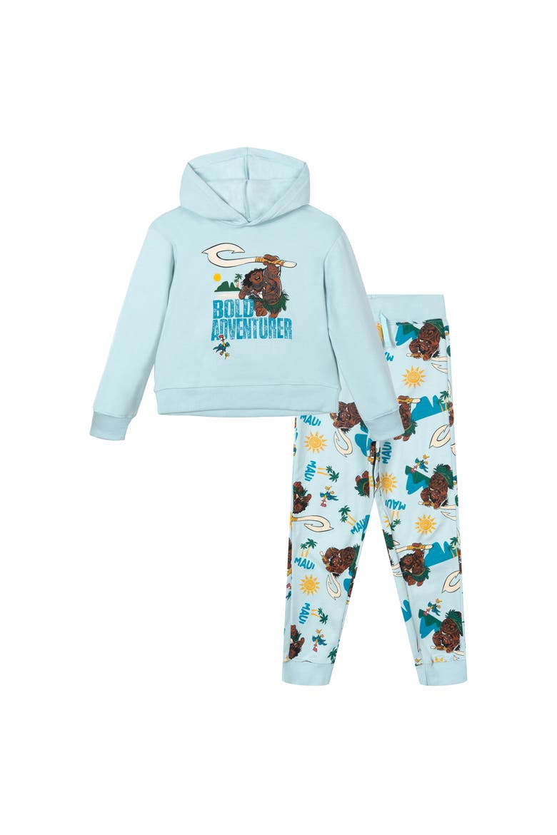 Moana Maui Fleece 2-Piece Hoodie and Pants Set, Main, color, Maui Hei Hei Blue