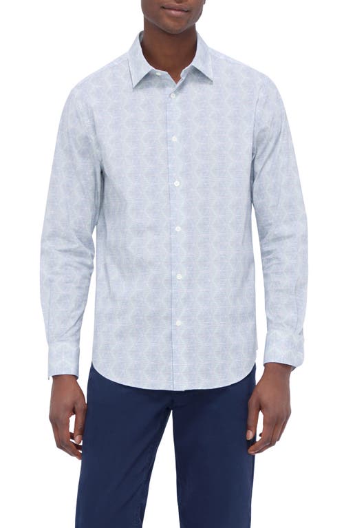 Bugatchi Julian Shaped Fit Print Button-up Shirt In Menthol