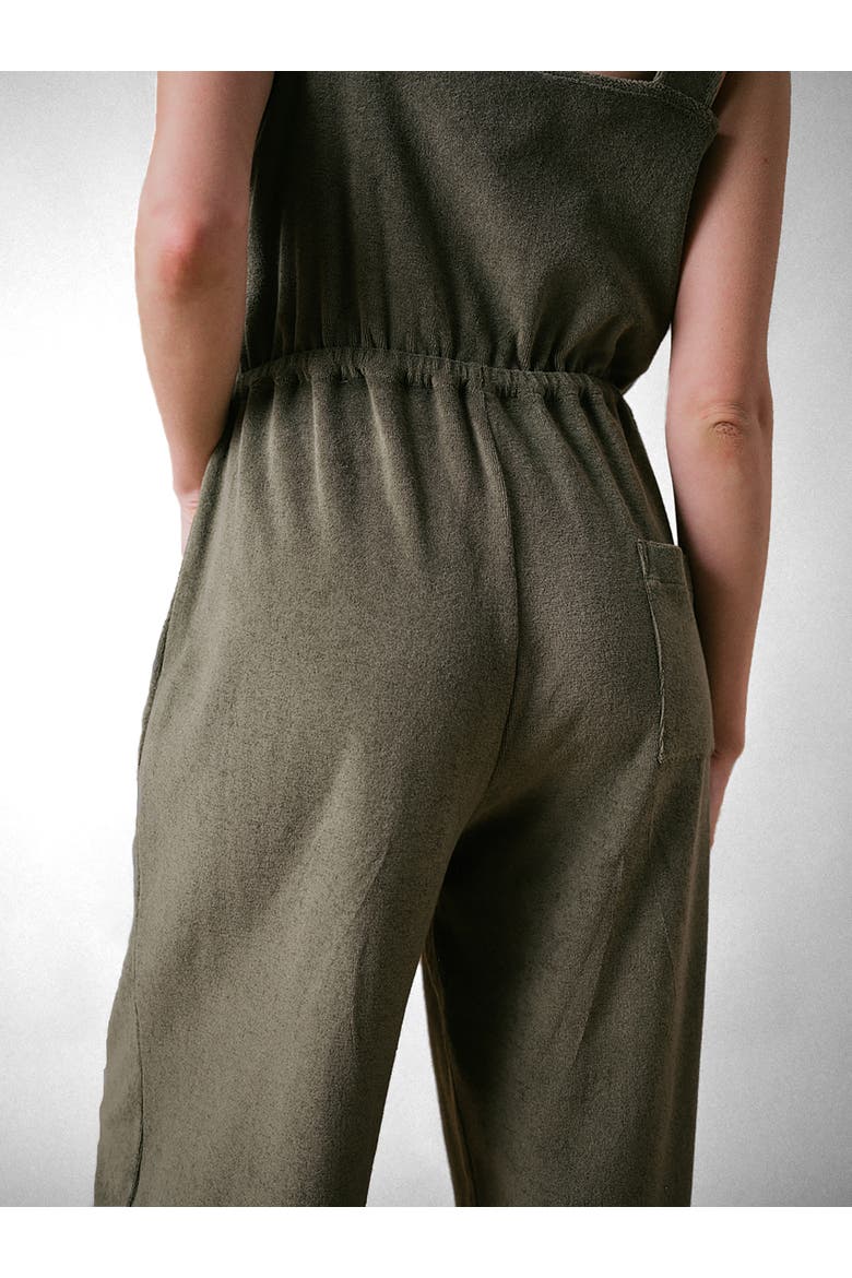 Sea Coral Terry Jumpsuit, Alternate, color, Khaki