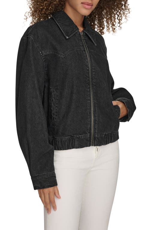 Levi's Denim Bomber Jacket In Black Wash Denim