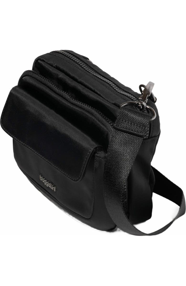 BAGGALLINI Modern Double Zip Crossbody Bag, Alternate, color, Black Twill