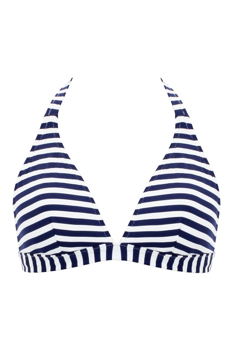 Isabella Striped Maternity Bikini Top, Alternate, color, NAVY/ WHITE