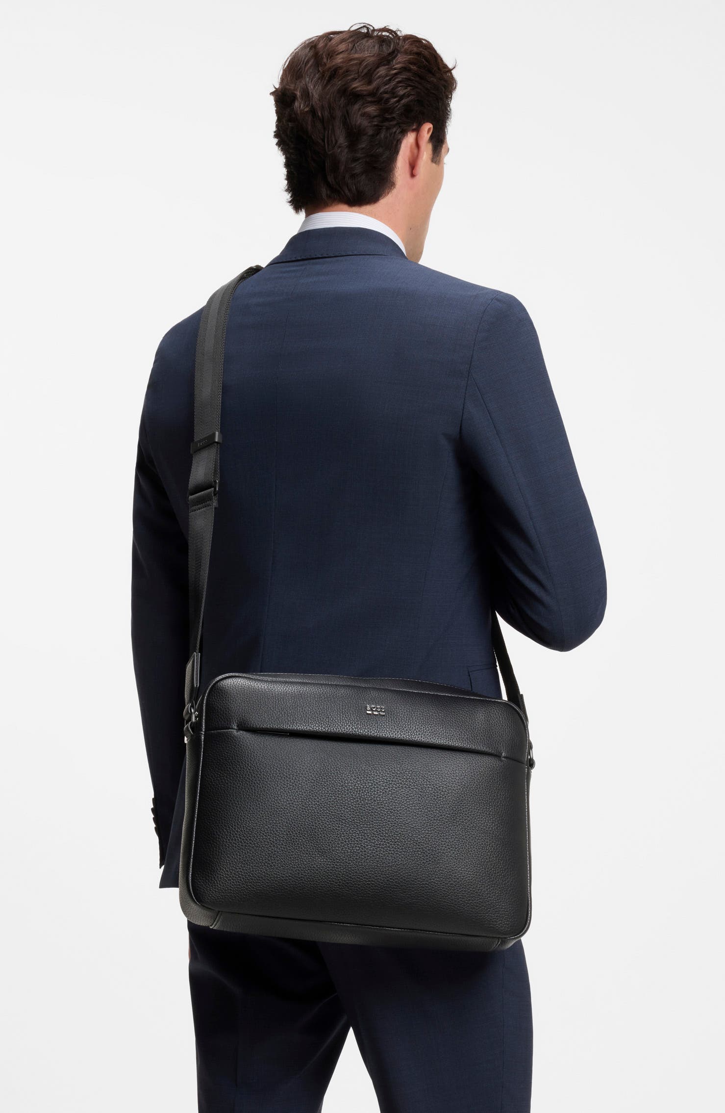 Ray Evo Faux Leather Messenger Bag, Main, color, BLACK