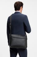 BOSS Ray Evo Faux Leather Messenger Bag