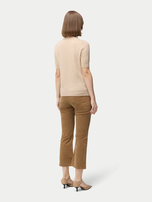 Gobi Mongolian Cashmere Crew Neck Cashmere Top In Beige