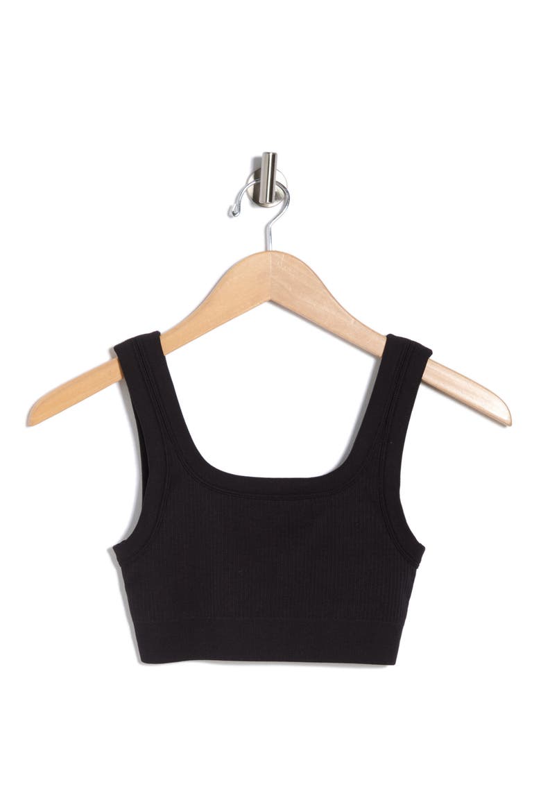 Seamless Square Neck Bra, Alternate, color, BLACK
