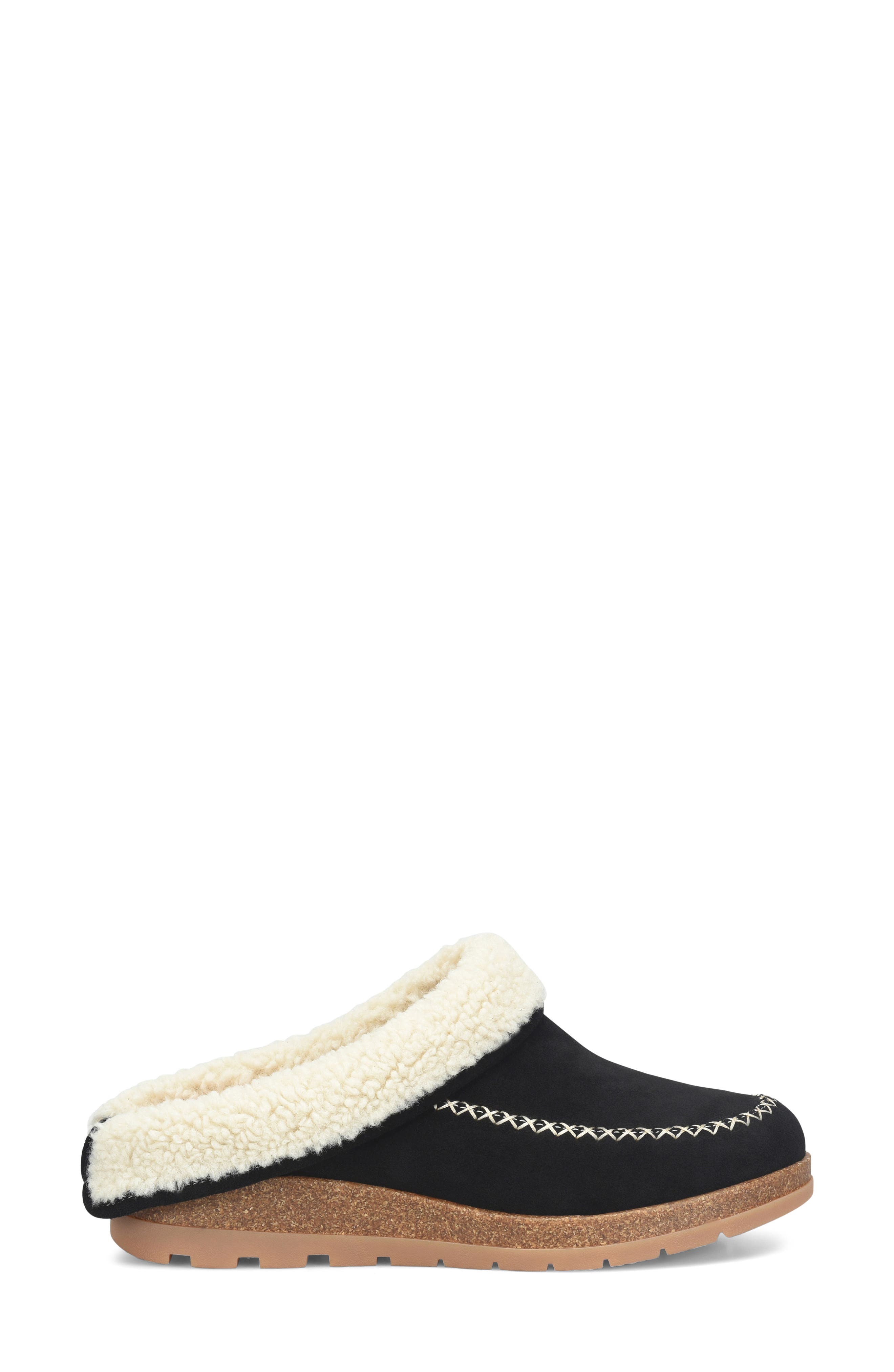 Lucy Genuine Shearling Slipper, Alternate, color, BLACK/ BEIGE