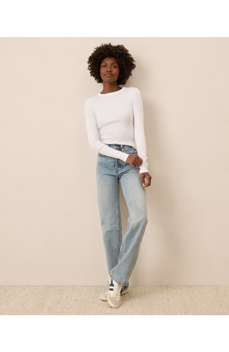 Pact Perfect Rib Long Sleeve Tee, Alternate, color, White