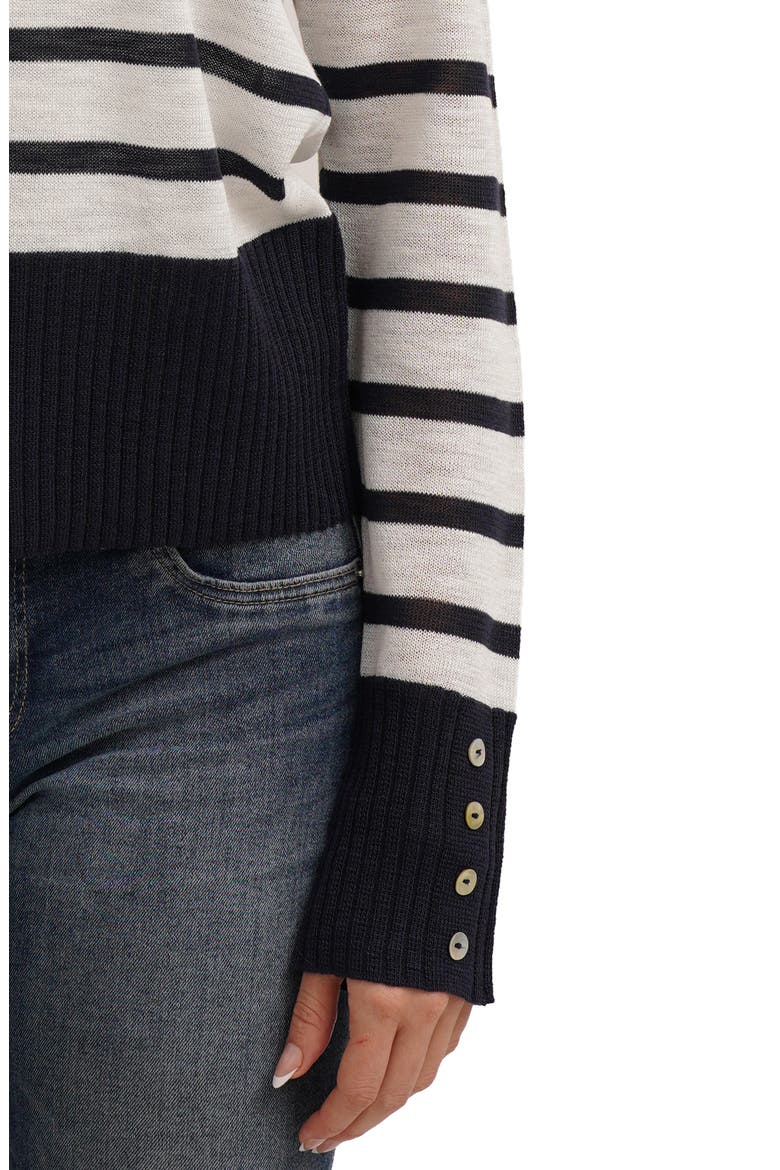 Stripe Contrast Cardigan, Alternate, color, ECLIPSE/ BONE