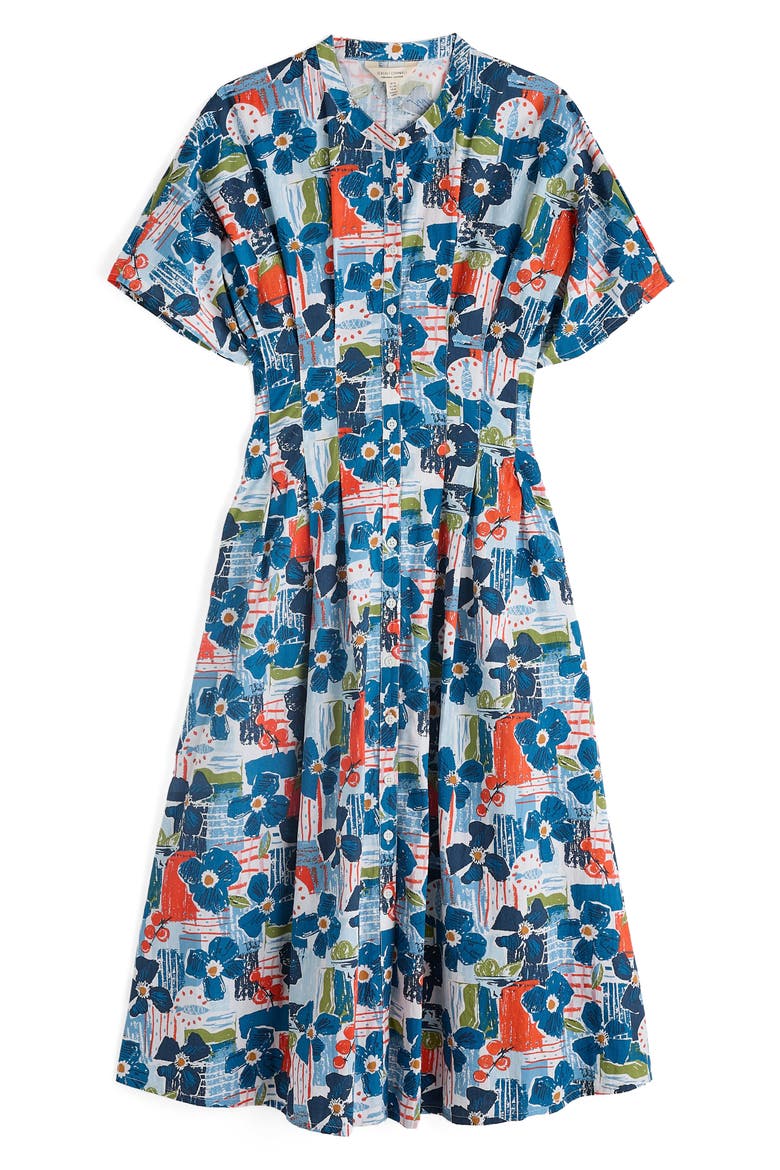 Lamorna Print Organic Cotton Midi Dress, Alternate, color, TABLE SKETCH CHALK