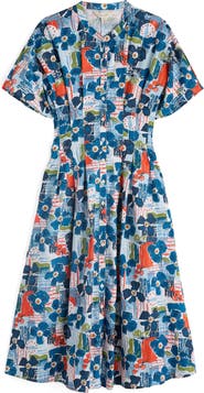 Seasalt Cornwall Lamorna Print Organic Cotton Midi Dress
