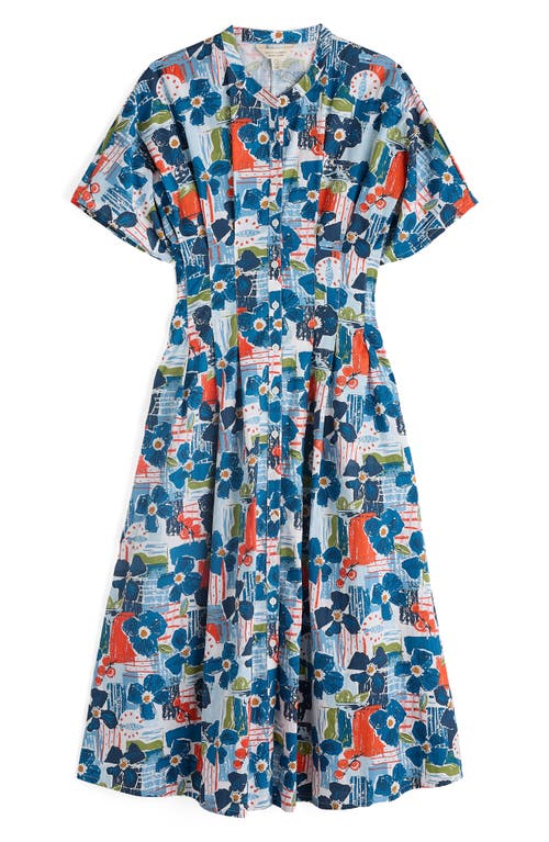 Seasalt Cornwall Lamorna Print Organic Cotton Midi Dress In Blue