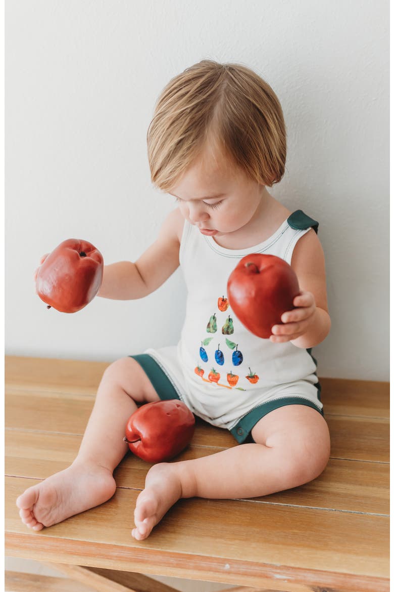 x 'The Very Hungry Caterpillar™' Still Hungry Sleeveless Organic Cotton Romper, Alternate, color, STILL HUNGRY