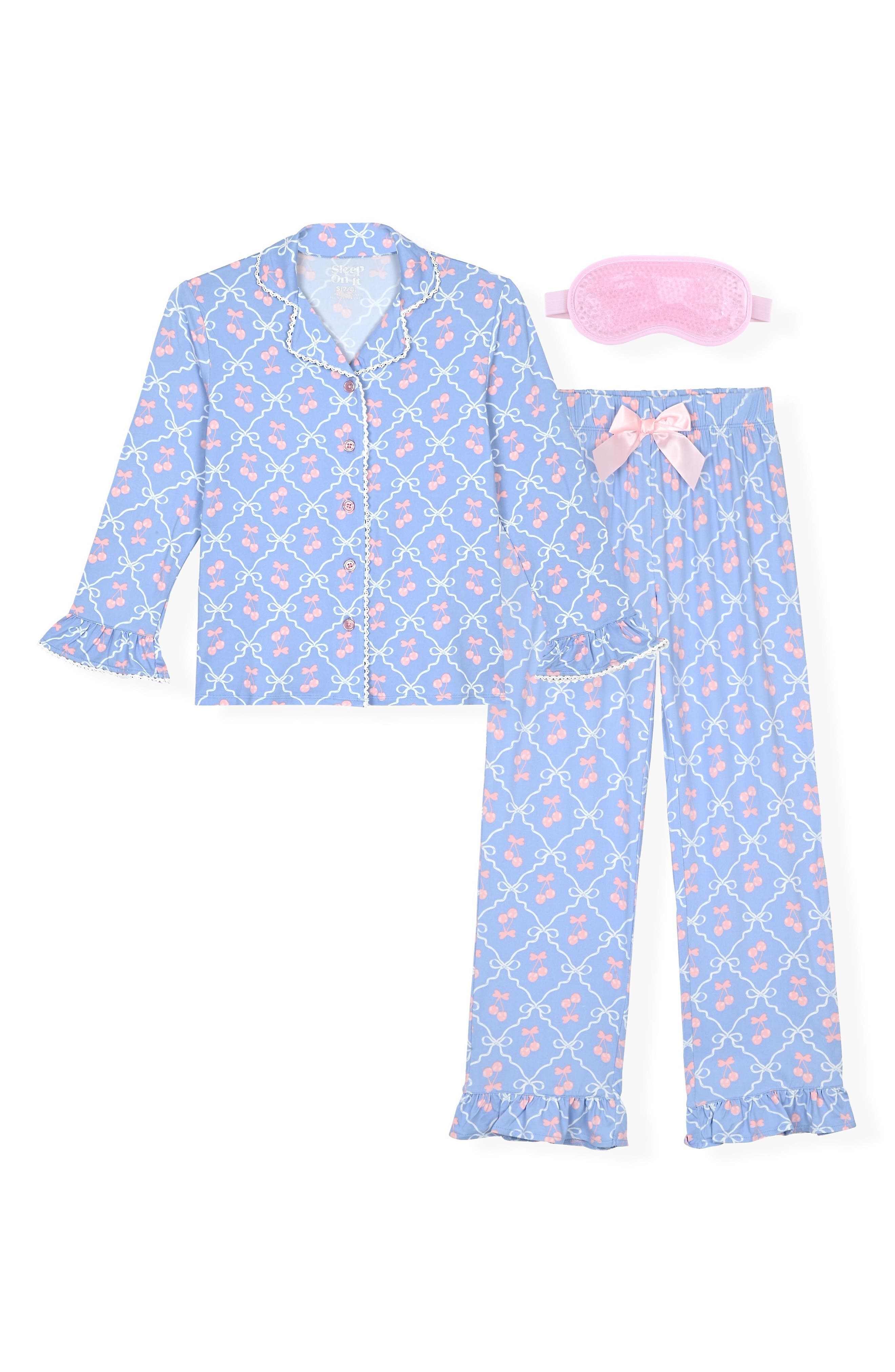 Kids' 3-Piece Pajamas and Eye Mask Set
