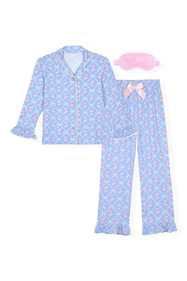 Kids' 3-Piece Pajamas and Eye Mask Set, Main, color, BLUE