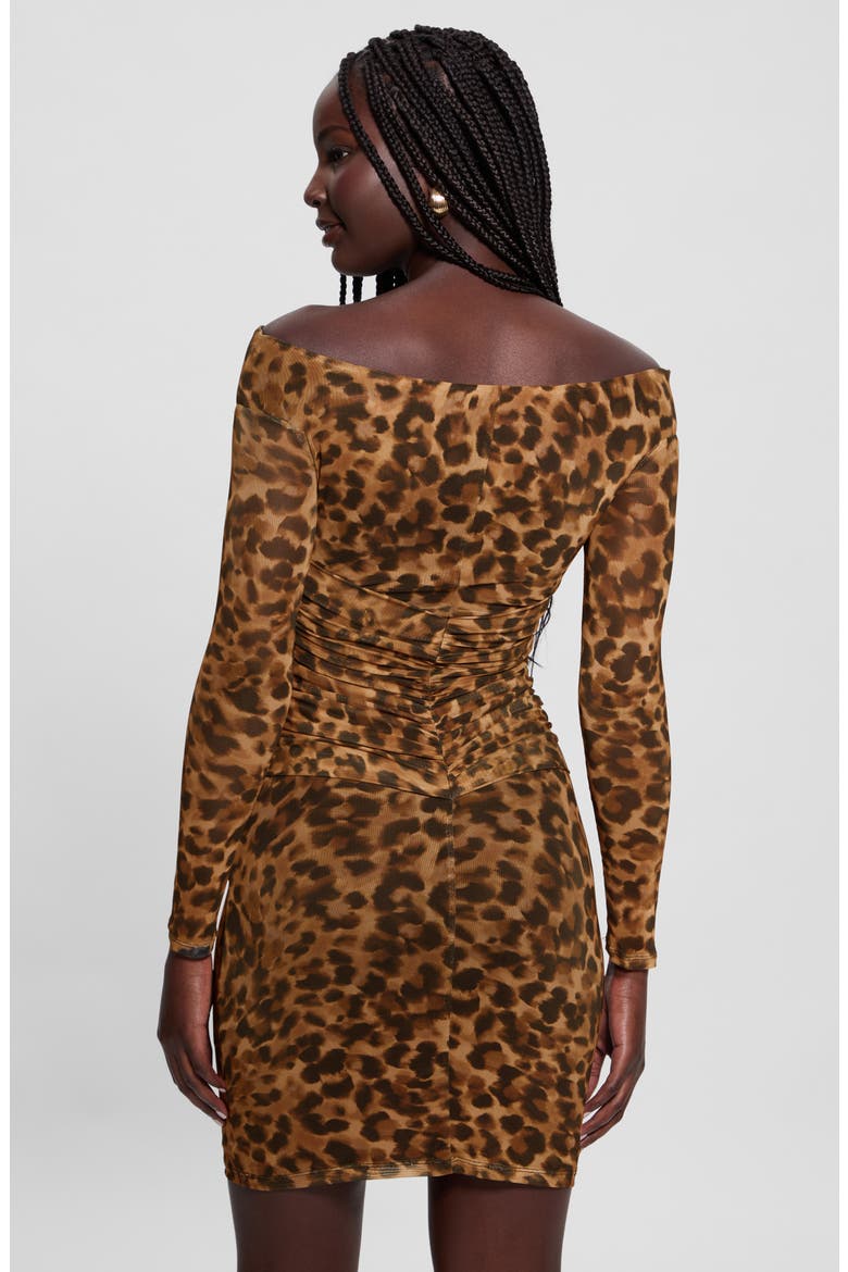 Kendall Leopard Print Long Sleeve Minidress, Alternate, color, FAST AND FIERCE LEOPARD PRINT