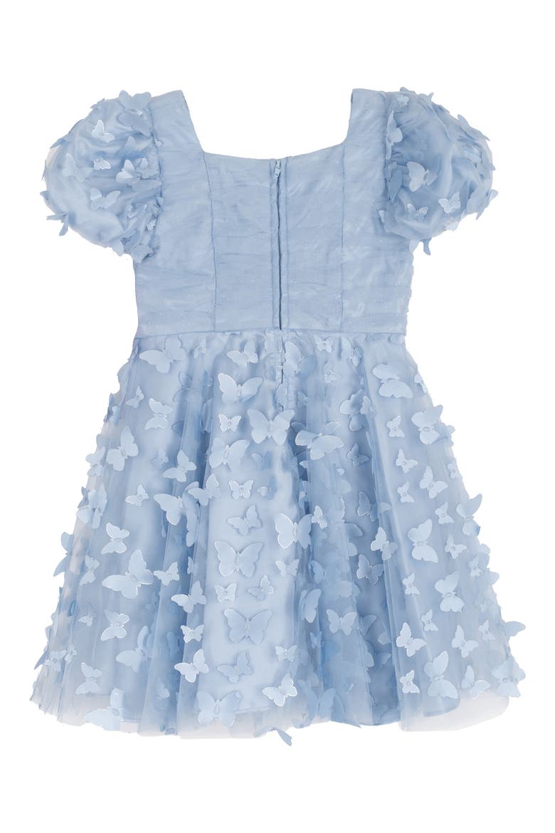 Kids' 3D Butterfly Mesh Party Dress, Alternate, color, LIGHT BLUE
