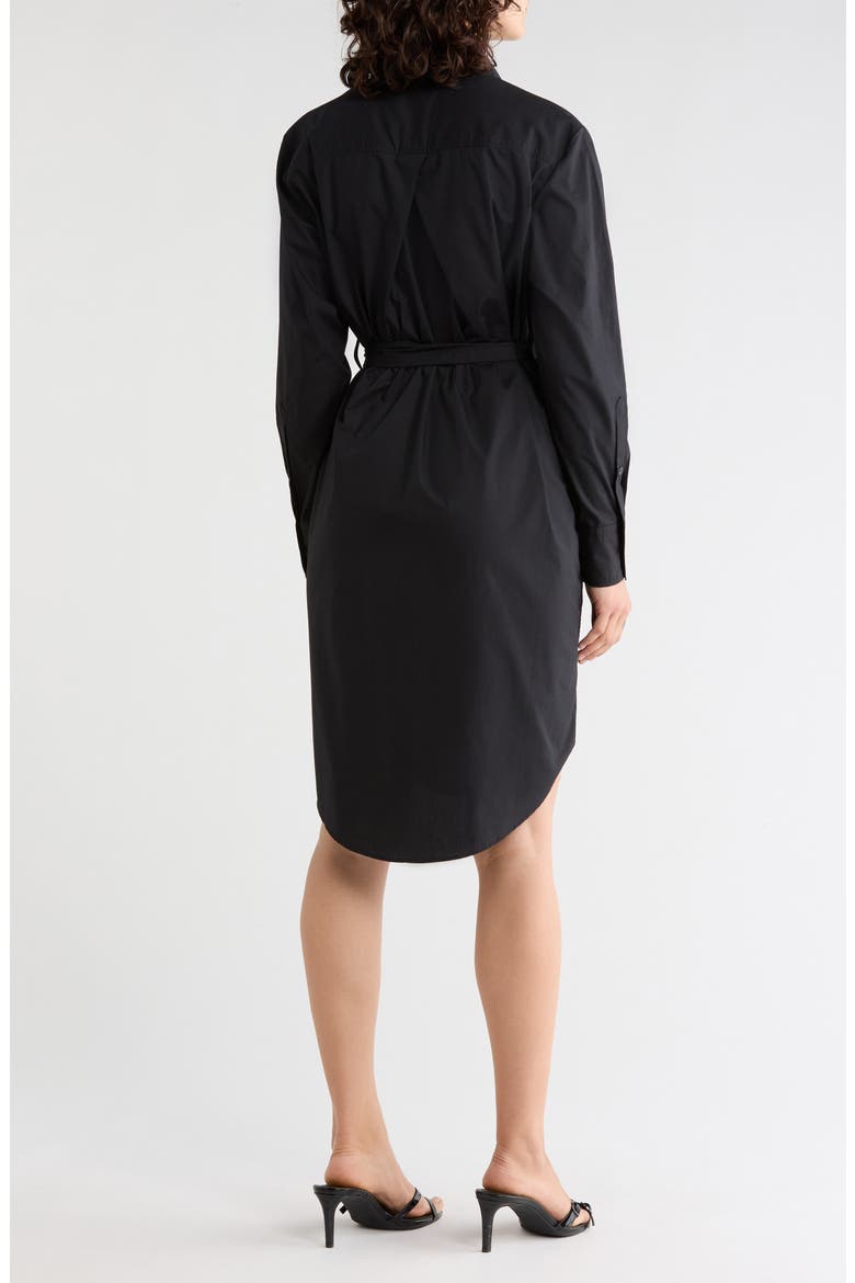 Delegant Long Sleeve Shirtdress, Alternate, color, BLACK