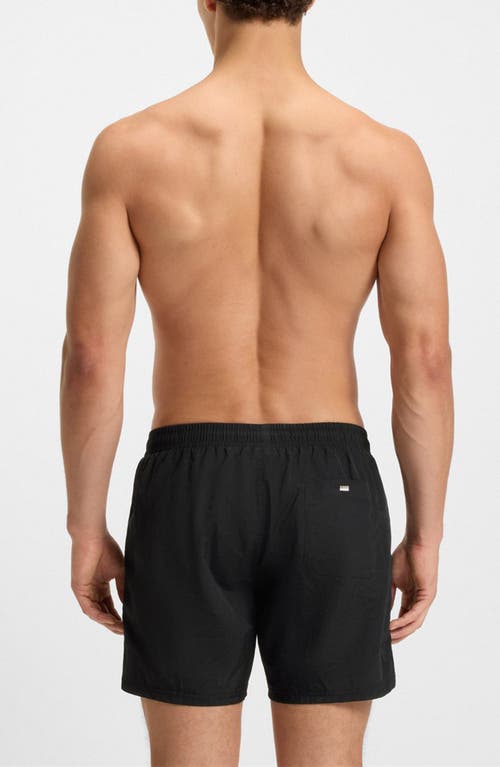 Hugo Boss Boss Ole Straight Leg Nylon Swim Trunks In Black