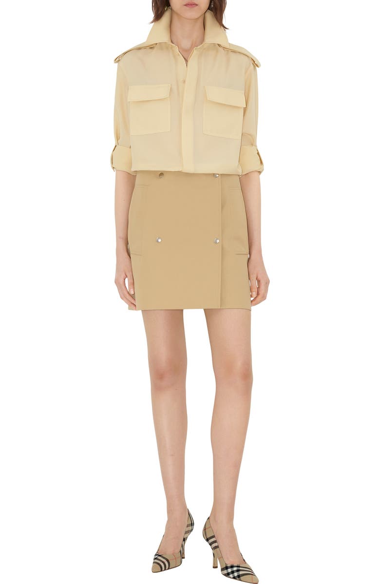 Burberry Check Dame Pumps, Alternate, color, Sand Beige