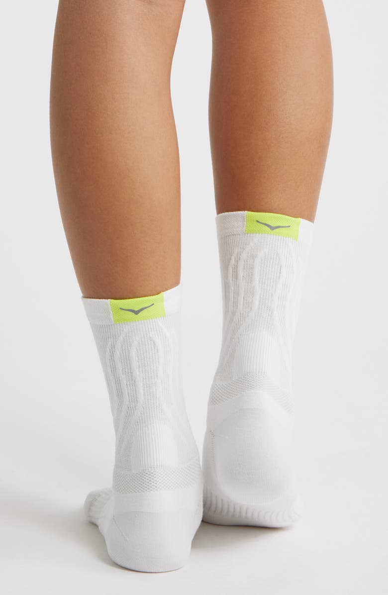 HOKA Bondi Run Crew Socks, Alternate, color, White