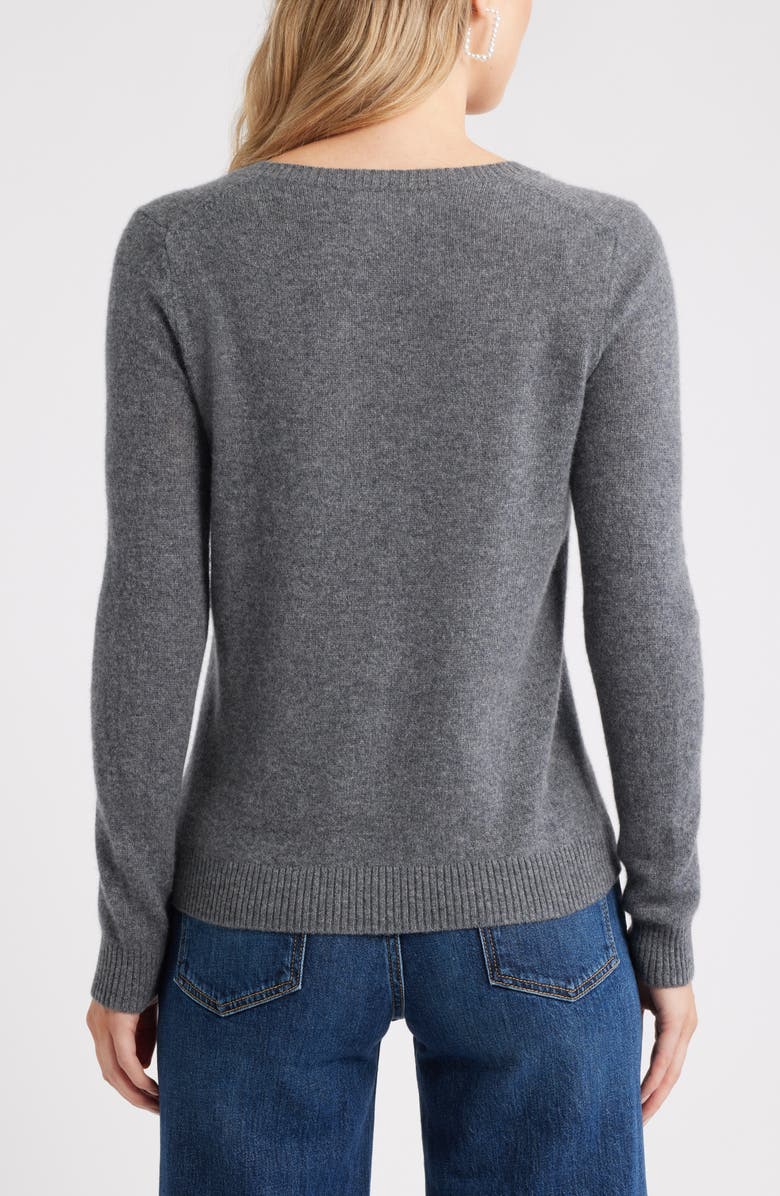 Caslon<sup>®</sup> Cashmere V-Neck Sweater, Alternate, color, Grey Dark Heather