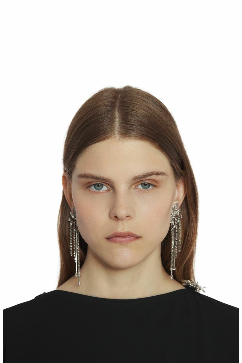 Aede Earrings, Alternate, color, Silver-Crystal