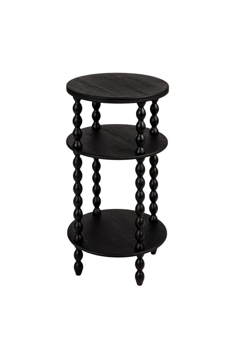 Storied Home Bobbin Leg Round Accent Table, Main, color, Black