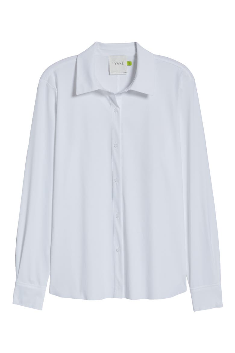 'Lyssentials Connie Slim Fit Button-Up Shirt, Alternate, color, WHITE