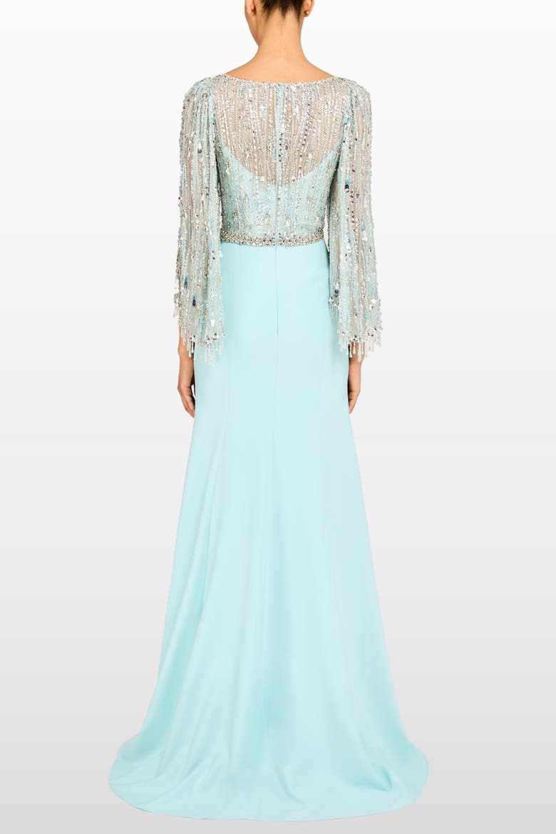 Wanderlust Embellished-Details Maxi Dress, Alternate, color, Crystal Aqua