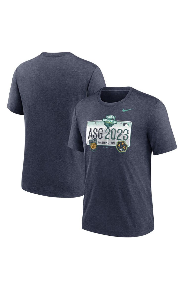 Men's Nike  Heather Navy 2023 MLB All-Star Game License Plate Tri-Blend T-Shirt, Main, color, Heather Navy