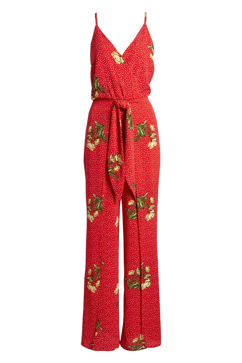 Wrap Jumpsuit, Alternate, color, RED/ YELLOW