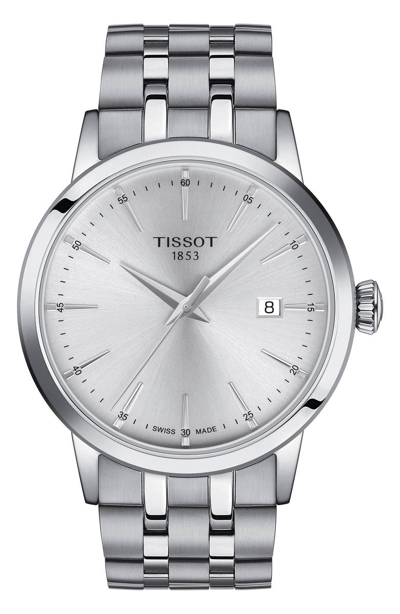 Tissot Classic Dream Bracelet Watch, 42mm, Main, color, Silver