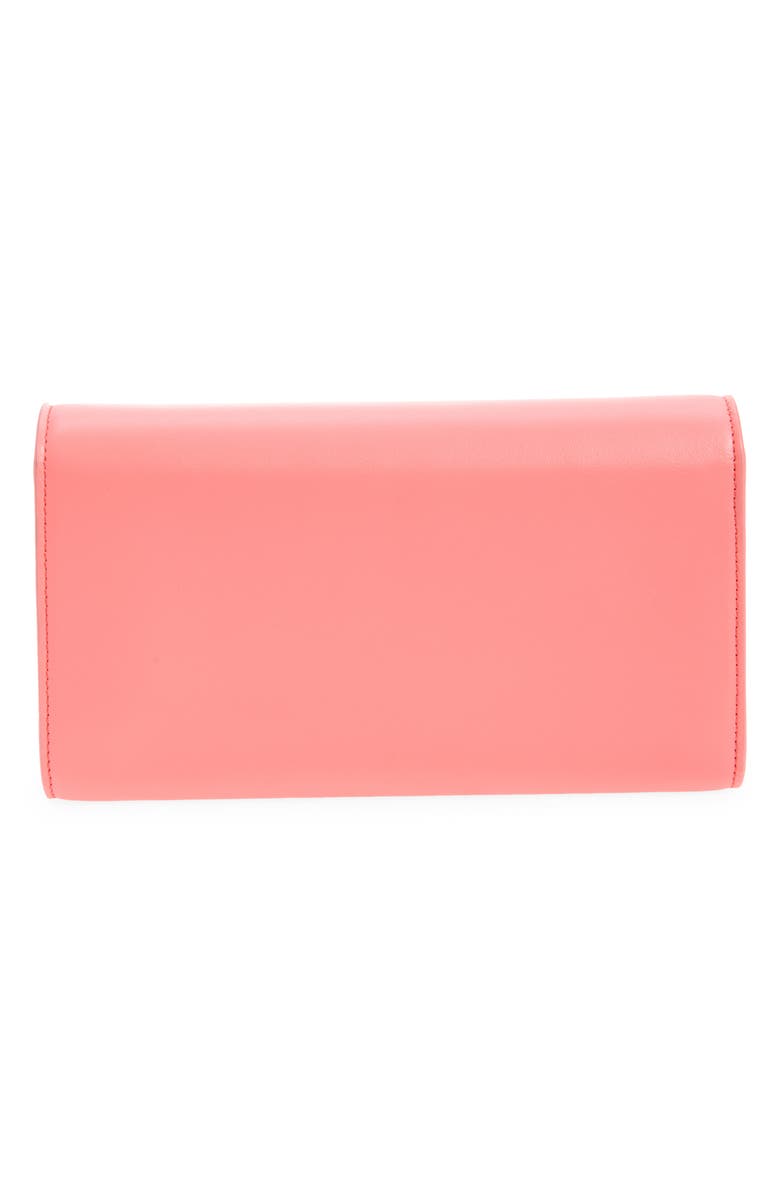 Christian Louboutin Bettina Leather Wallet on a Chain, Alternate, color, 9147 Grapefruit/ Gold