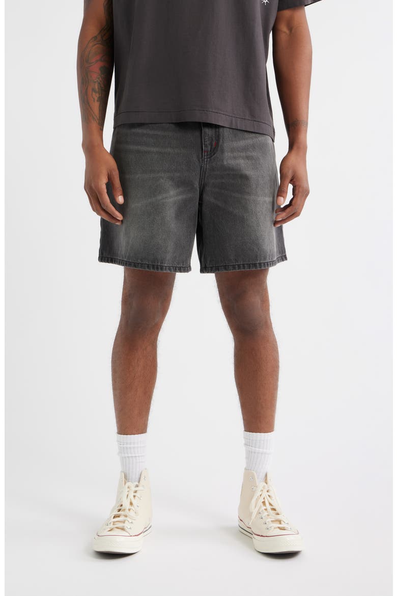 Trail Cotton Denim Shorts, Main, color, SMOKE WASH