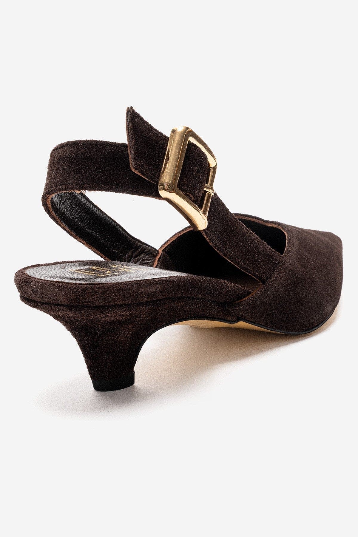 Dioris Leather Slingback Kitten Heel Pump, Alternate, color, Brown Suede