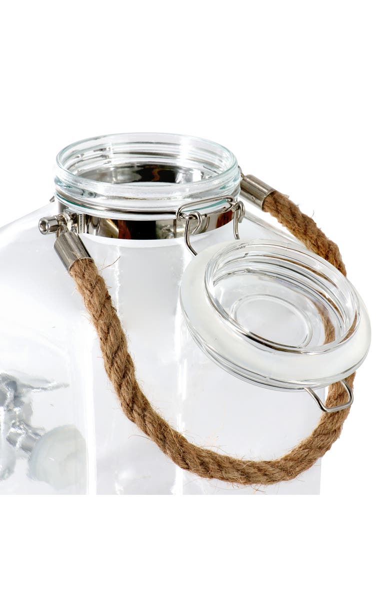Gibson Home Ferris 1.3 Gallon Glass Beverage Dispenser with Rope Handle, Alternate, color, Clear