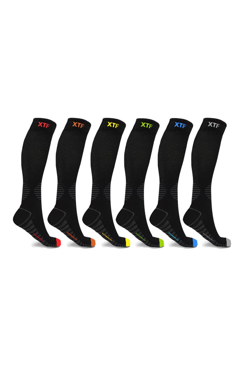 Assorted 6-Pack Antifatigue Recovery Socks, Main, color, BLACK ASSORTED