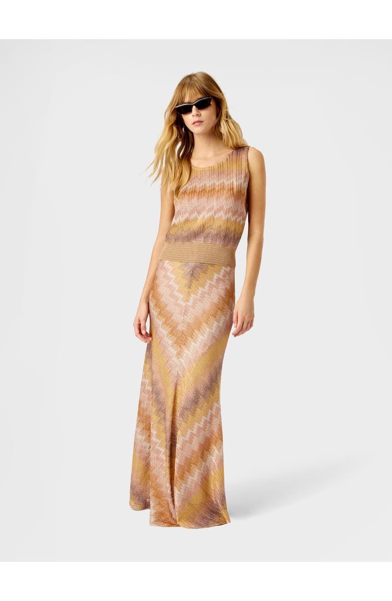 Missoni Snake-pattern Viscose Lamé Tank Top, Alternate, color, Green& Brown