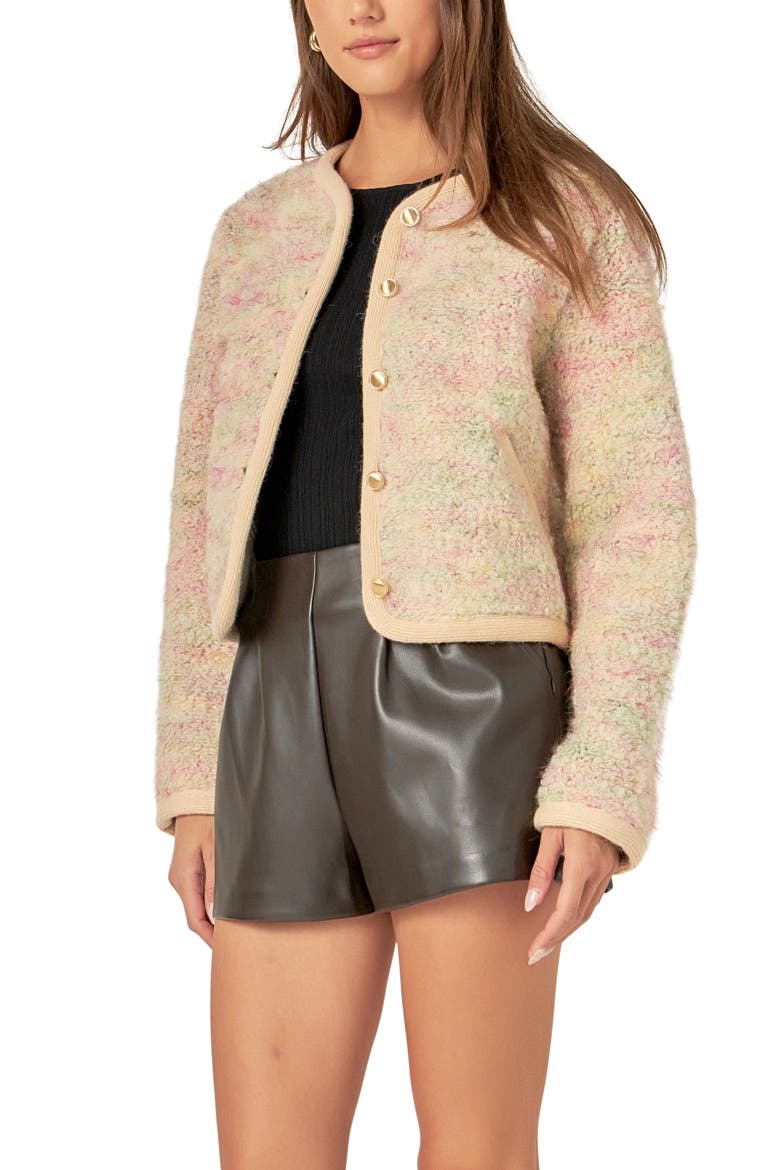Wool Blend Jacket, Alternate, color, PINK MULTI