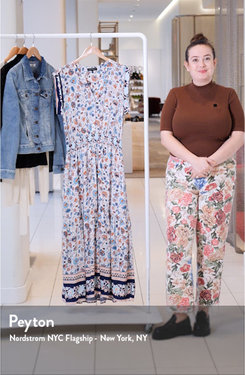 Bohemian Floral Smocked Waist Dress, sales video thumbnail