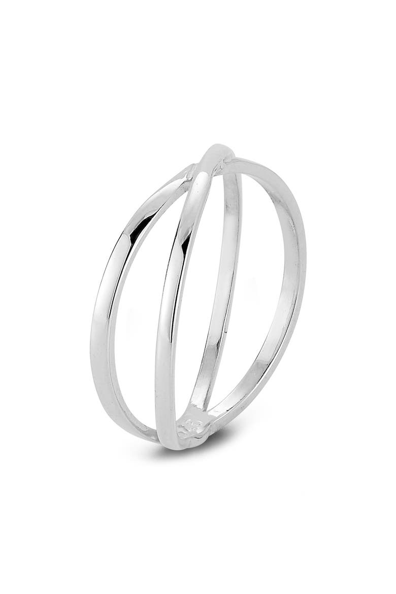 Crisscross Ring, Alternate, color, SILVER