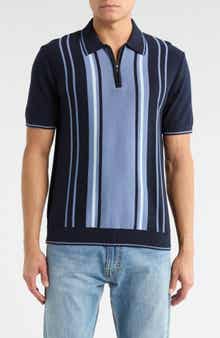 DENIM AND FLOWER Quarter Zip Knit Polo