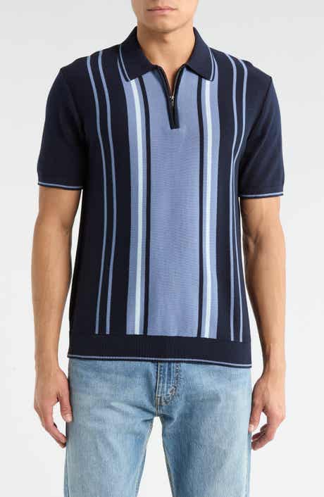 DENIM AND FLOWER Quarter Zip Knit Polo